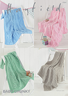 Hayfield 4764 4 Blankets in Hayfield Baby Chunky #5 Weight Yarn